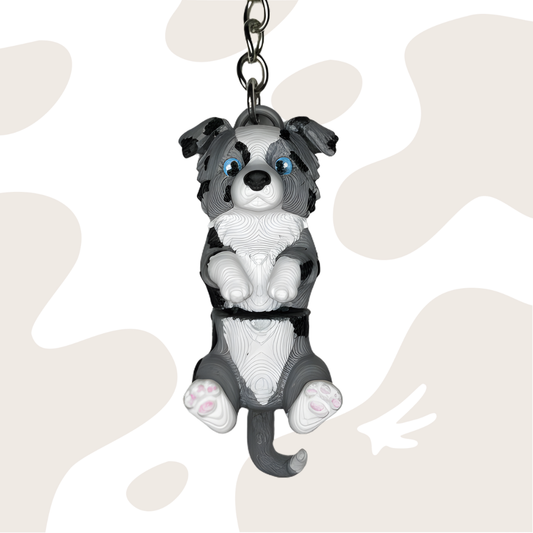 Border Collie Blue Merle Brelok